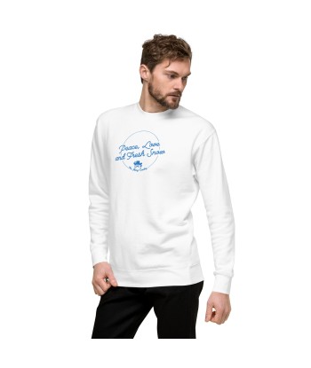 Sweatshirt premium unisexe Peace, Love and Fresh Snow brodé de votre