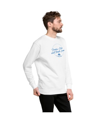 Sweatshirt premium unisexe Peace, Love and Fresh Snow brodé de votre