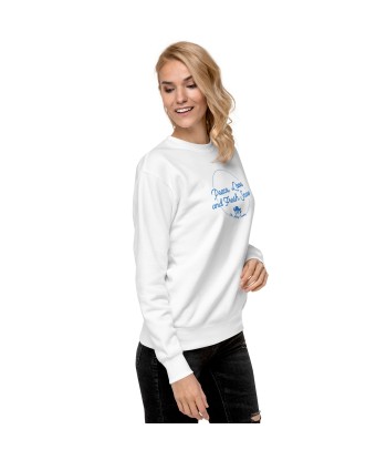 Sweatshirt premium unisexe Peace, Love and Fresh Snow brodé de votre