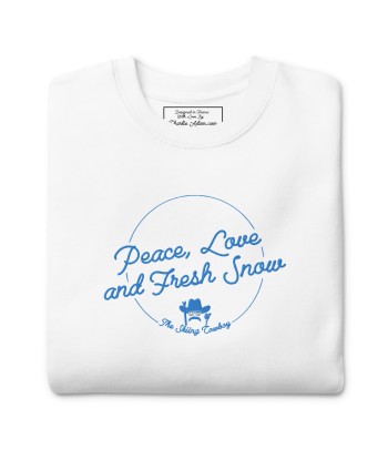 Sweatshirt premium unisexe Peace, Love and Fresh Snow brodé de votre