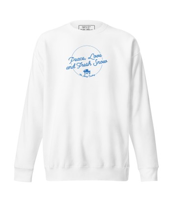 Sweatshirt premium unisexe Peace, Love and Fresh Snow brodé de votre