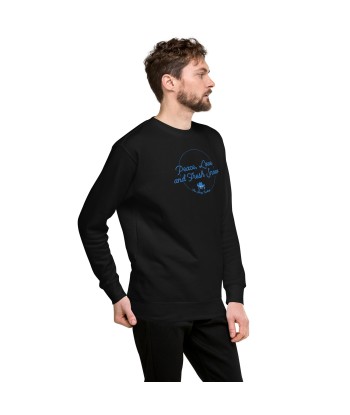 Sweatshirt premium unisexe Peace, Love and Fresh Snow brodé de votre