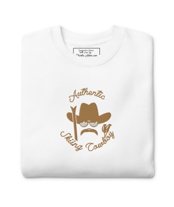 Sweatshirt premium unisexe Authentic Skiing Cowboy grand motif brodé old gold les ligaments