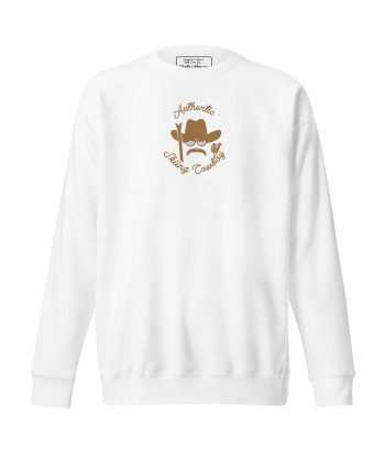 Sweatshirt premium unisexe Authentic Skiing Cowboy grand motif brodé old gold les ligaments