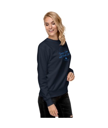 Sweatshirt premium unisexe Peace, Love and Fresh Snow brodé de votre