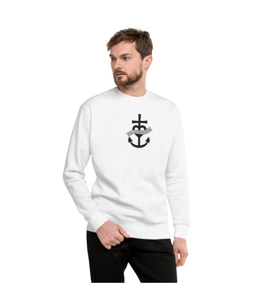 Sweatshirt premium unisexe Oh Bonne Mer 1 grand motif brodé Fin de série