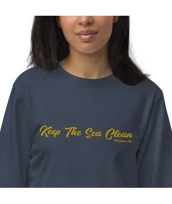 Sweat écologique unisexe Keep The Sea Clean grand motif doré brodé en ligne