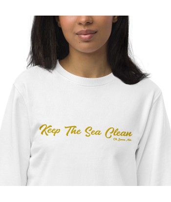 Sweat écologique unisexe Keep The Sea Clean grand motif doré brodé en ligne