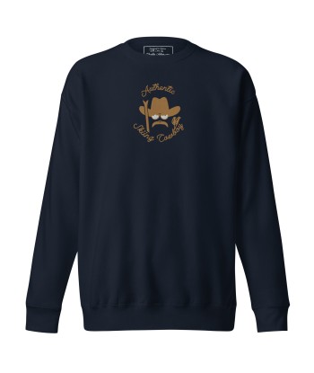 Sweatshirt premium unisexe Authentic Skiing Cowboy grand motif brodé old gold les ligaments