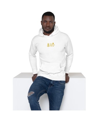 Sweat à capuche unisexe en coton Oh Bonne Mer 2 brodé sur couleurs claires pas cher