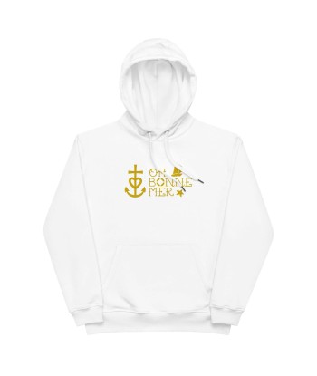 Sweat à capuche premium écologique Oh Bonne Mer 2 grand motif brodé sur la face brillant des détails fins