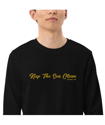 Sweat écologique unisexe Keep The Sea Clean grand motif doré brodé en ligne