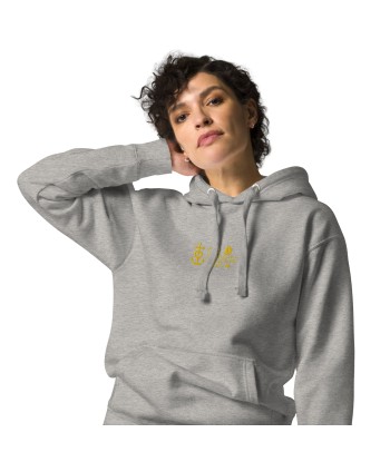 Sweat à capuche unisexe en coton Oh Bonne Mer 2 brodé sur couleurs claires pas cher