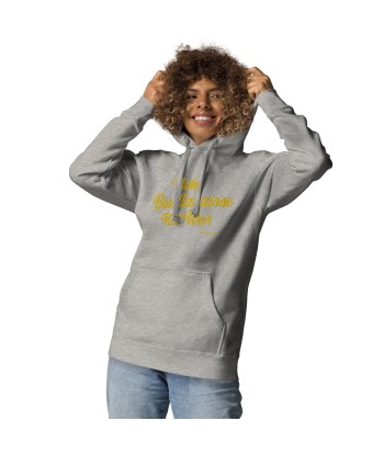 Sweat à capuche unisexe en coton Make Bouillabaisse Not War doré grand motif brodé sur couleurs claires Toutes les collections ici