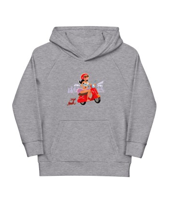 Sweat à capuche écologique pour enfants Vespa Girl in St Tropez livraison gratuite