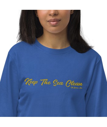 Sweat écologique unisexe Keep The Sea Clean grand motif doré brodé en ligne