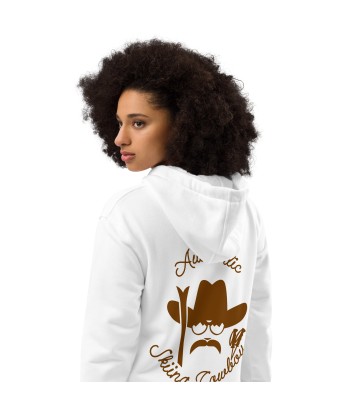 Sweat à capuche premium écologique Authentic Skiing Cowboy Brun (face & dos) france