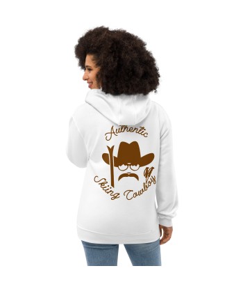 Sweat à capuche premium écologique Authentic Skiing Cowboy Brun (face & dos) france