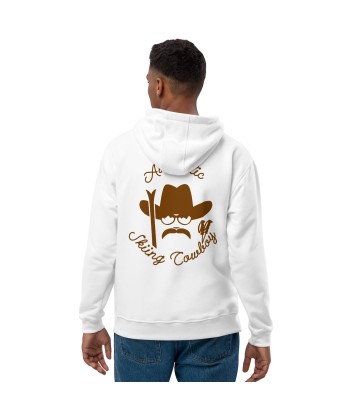 Sweat à capuche premium écologique Authentic Skiing Cowboy Brun (face & dos) france