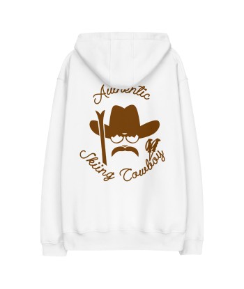 Sweat à capuche premium écologique Authentic Skiing Cowboy Brun (face & dos) france