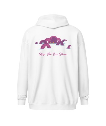 Sweat à capuche épais unisexe à fermeture éclair Octopus Purple (face & dos) pour bénéficier 