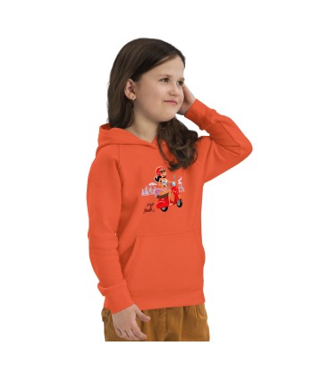 Sweat à capuche écologique pour enfants Vespa Girl in St Tropez livraison gratuite