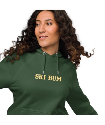 Sweat à capuche écologique Raglan unisexe Ski Bum texte clair Fin de série