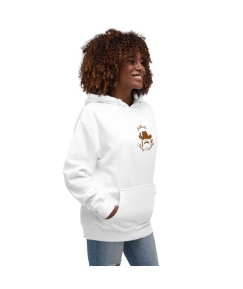 Sweat à capuche unisexe en coton Authentic Skiing Cowboy marron (face & dos) pas cher