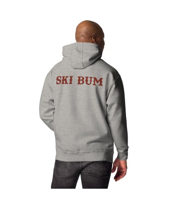 Sweat à capuche unisexe en coton Ski Bum texte foncé (face & dos) français