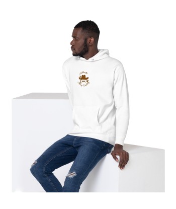 Sweat à capuche unisexe en coton Authentic Skiing Cowboy marron (face & dos) pas cher