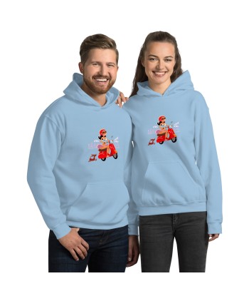 Sweat à capuche d'hiver unisexe Vespa Girl in St Tropez sur couleur claires Véritable concentré