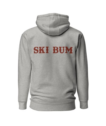 Sweat à capuche unisexe en coton Ski Bum texte foncé (face & dos) français