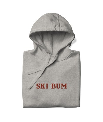 Sweat à capuche unisexe en coton Ski Bum texte foncé (face & dos) français