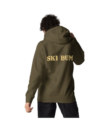 Sweat à capuche unisexe en coton Ski Bum texte clair (face & dos) livraison et retour toujours gratuits