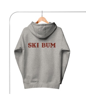 Sweat à capuche unisexe en coton Ski Bum texte foncé (face & dos) français