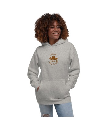 Sweat à capuche unisexe en coton Authentic Skiing Cowboy marron (face & dos) pas cher