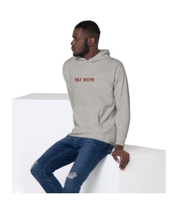 Sweat à capuche unisexe en coton Ski Bum texte foncé (face & dos) français