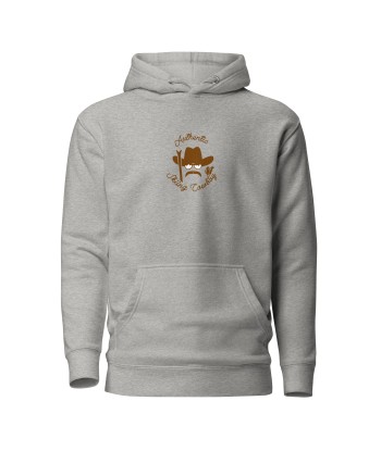 Sweat à capuche unisexe en coton Authentic Skiing Cowboy marron (face & dos) pas cher