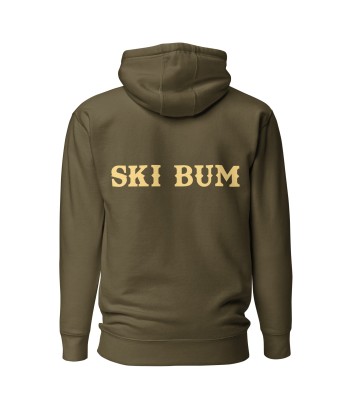 Sweat à capuche unisexe en coton Ski Bum texte clair (face & dos) livraison et retour toujours gratuits