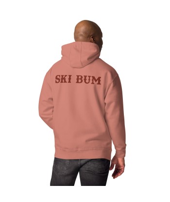 Sweat à capuche unisexe en coton Ski Bum texte foncé (face & dos) français