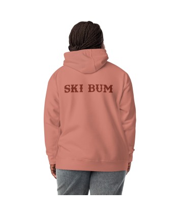 Sweat à capuche unisexe en coton Ski Bum texte foncé (face & dos) français