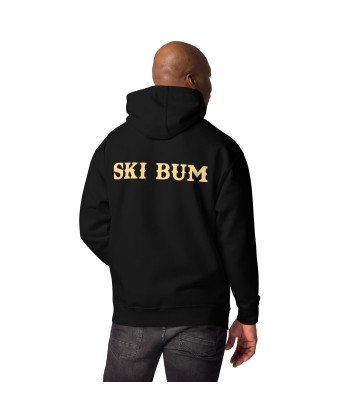 Sweat à capuche unisexe en coton Ski Bum texte clair (face & dos) livraison et retour toujours gratuits