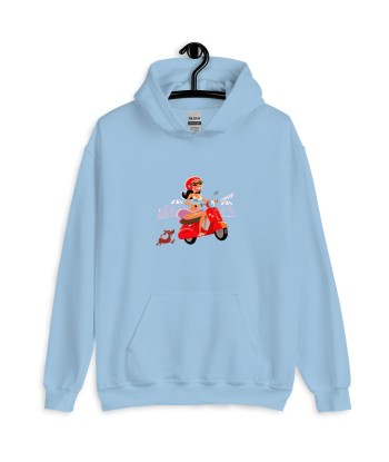 Sweat à capuche d'hiver unisexe Vespa Girl in St Tropez sur couleur claires Véritable concentré