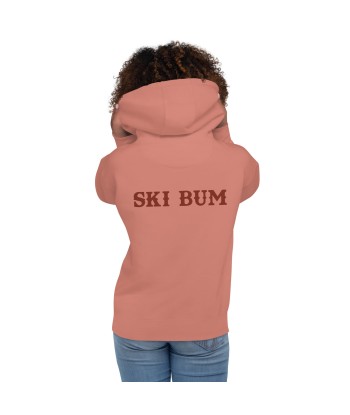 Sweat à capuche unisexe en coton Ski Bum texte foncé (face & dos) français