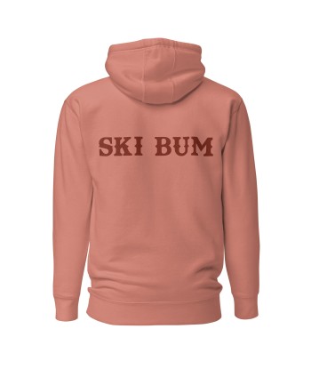 Sweat à capuche unisexe en coton Ski Bum texte foncé (face & dos) français