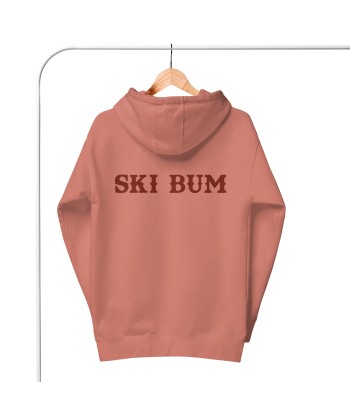 Sweat à capuche unisexe en coton Ski Bum texte foncé (face & dos) français