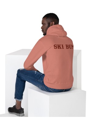 Sweat à capuche unisexe en coton Ski Bum texte foncé (face & dos) français