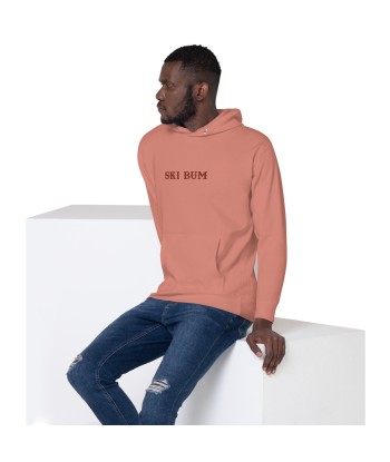 Sweat à capuche unisexe en coton Ski Bum texte foncé (face & dos) français