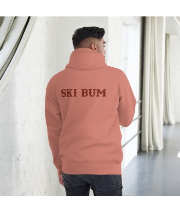 Sweat à capuche unisexe en coton Ski Bum texte foncé (face & dos) français