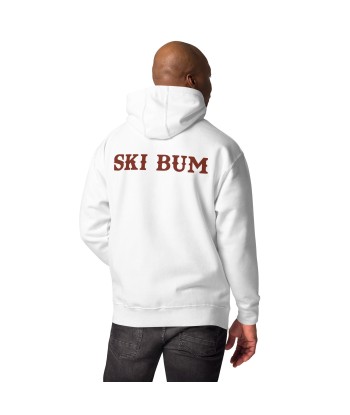 Sweat à capuche unisexe en coton Ski Bum texte foncé (face & dos) français